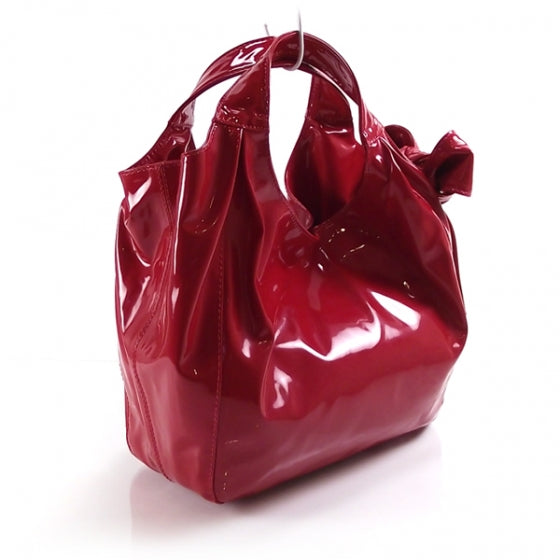 Patent Lacca Nuage Bow Hobo Scarlet