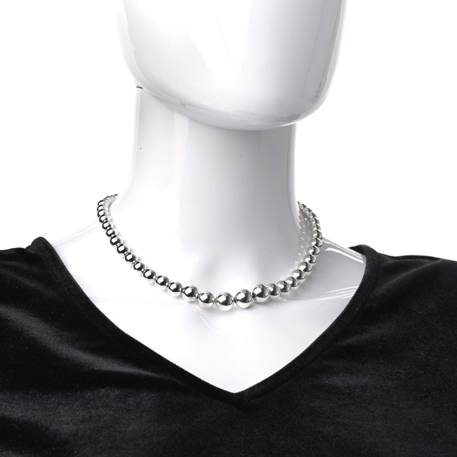 Tiffany Sterling Silver HardWear Graduated Ball Necklace 2 of 5