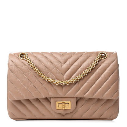 Chanel Aged Calfskin Chevron Quilted 2.55 Reissue 225 Flap Beige 1 of 11