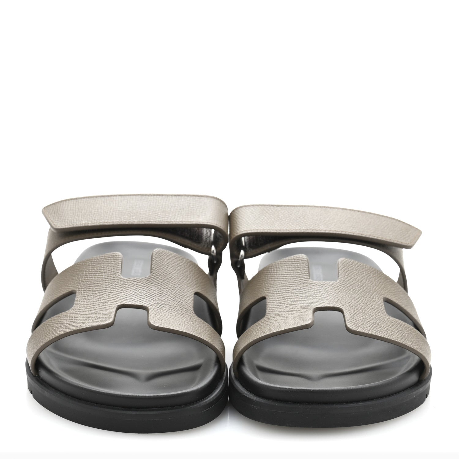 Hermes Epsom Womens Chypre Sandals 39.5 Etoupe 3 of 10