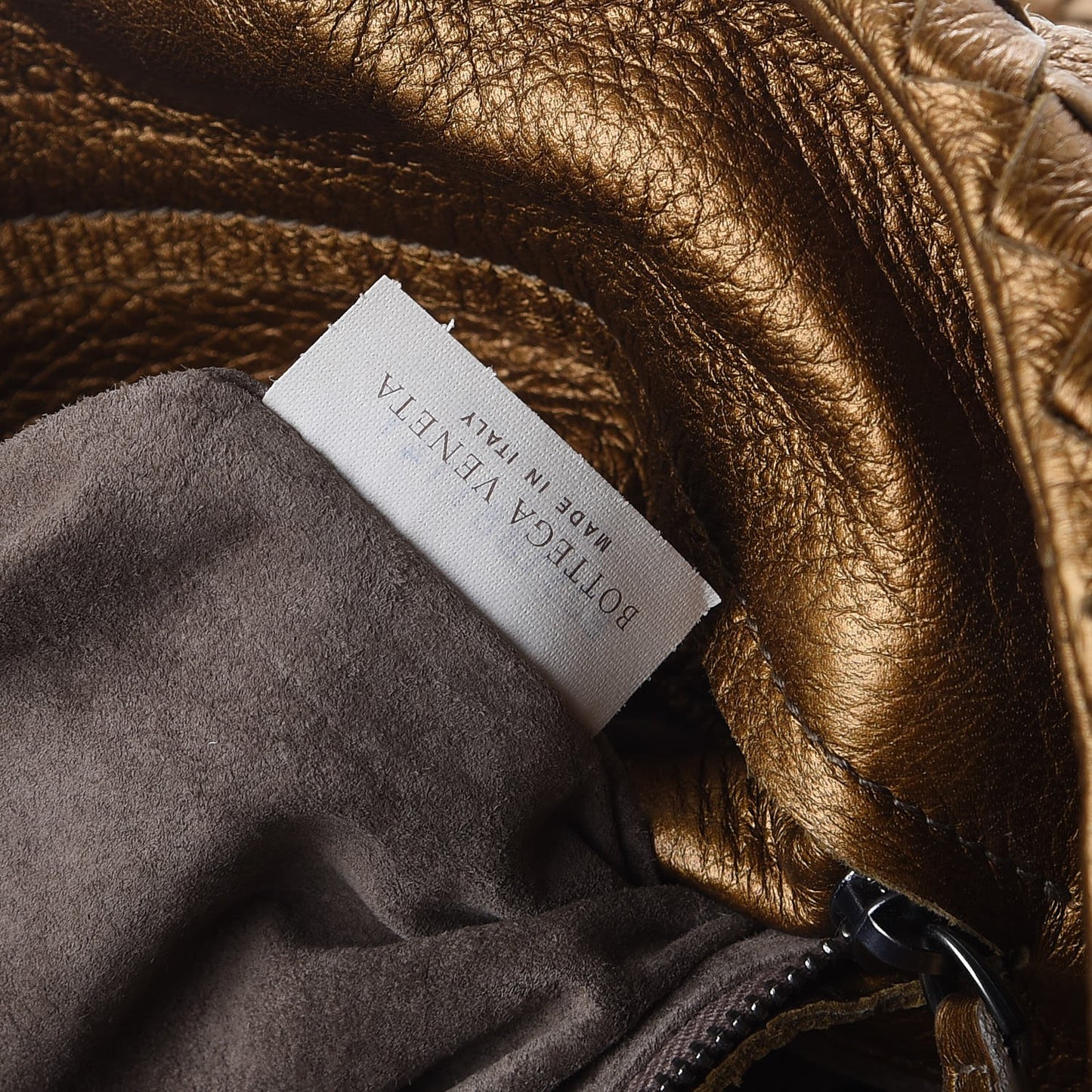 Cervo Intrecciato Large Simple Hobo New Bronze
