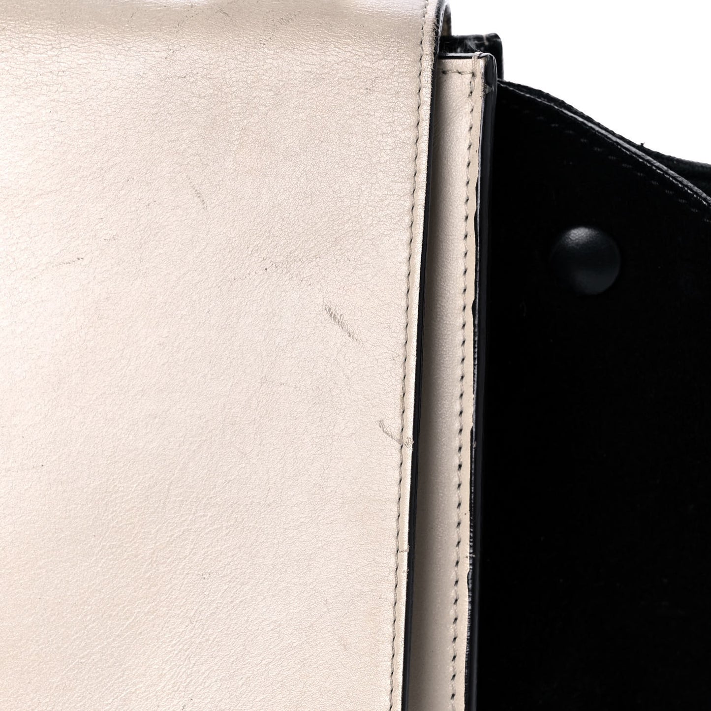 Calfskin Suede Whipsnake Medium Trapeze Black White