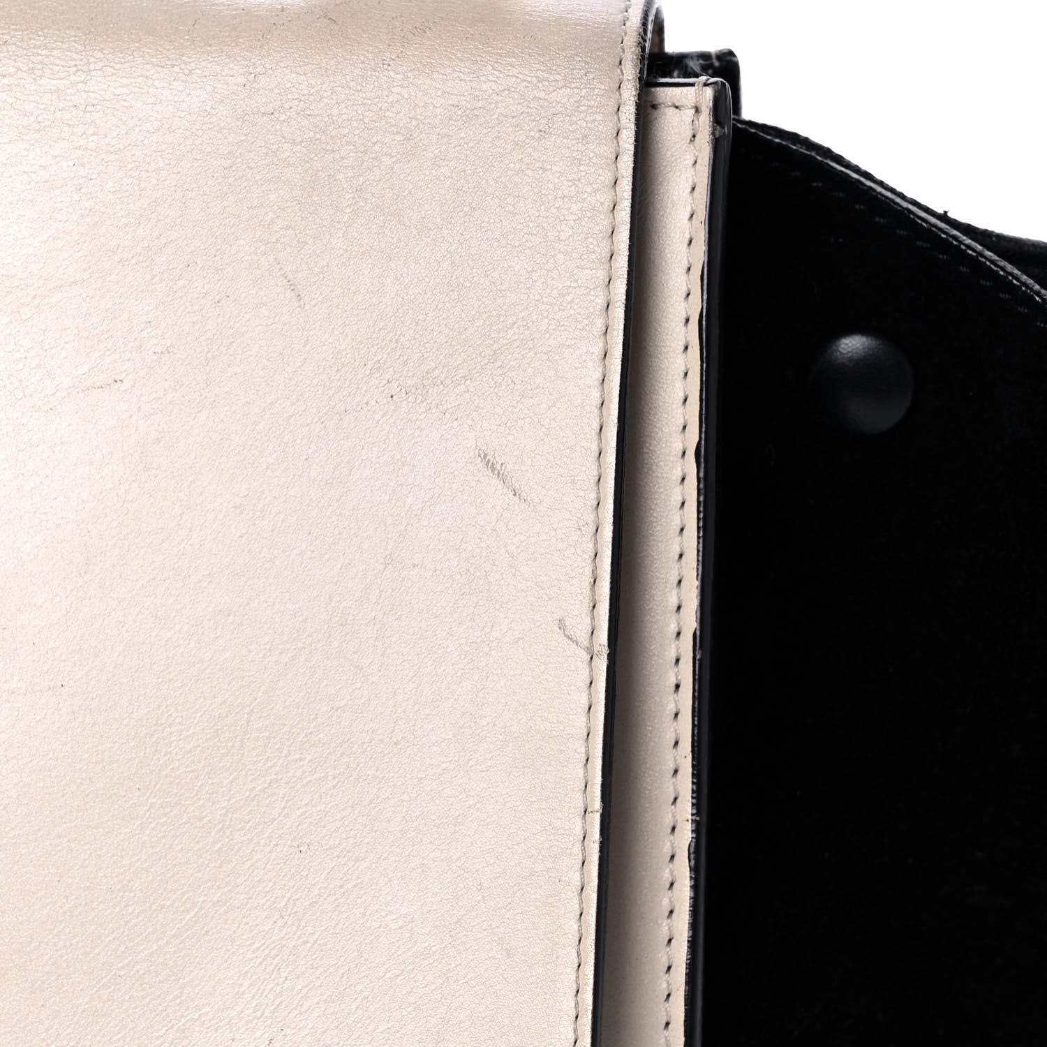 Celine Calfskin Suede Whipsnake Medium Trapeze Black White 17 of 18
