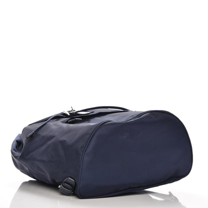 Prada Nylon Vela Saffiano Medium Cinch Backpack Baltico 4 of 9
