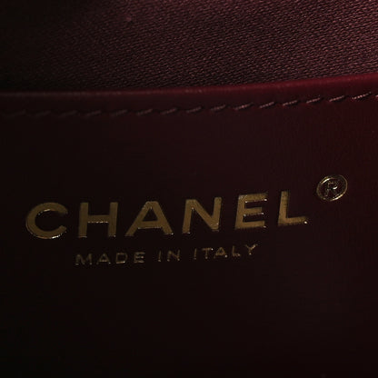 Chanel Grained Calfskin Quilted Mini Chanel 25 Handbag Dark Burgundy 6 of 11