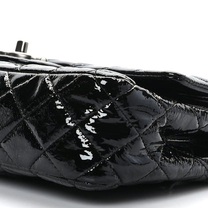 Chanel Crumpled Patent Quilted Medium Double Flap Black 9 of 9