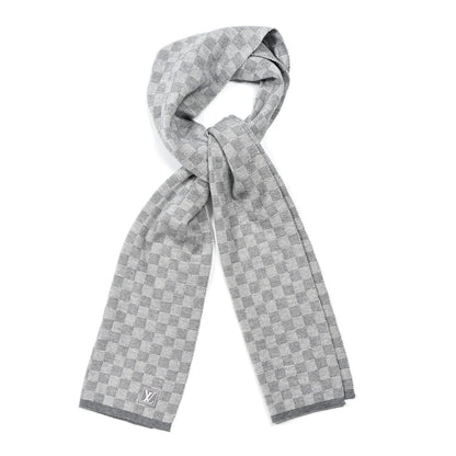 Louis Vuitton Wool Petit Damier Scarf NM Grey 1 of 5