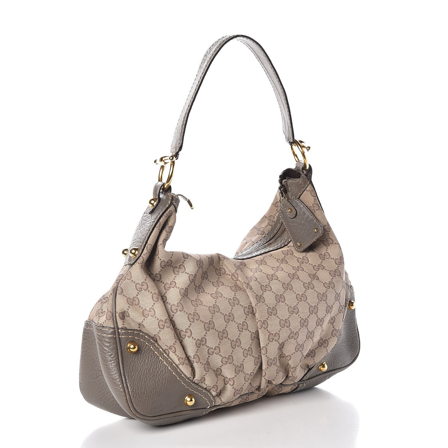 Monogram Medium Jockey Hobo Grey