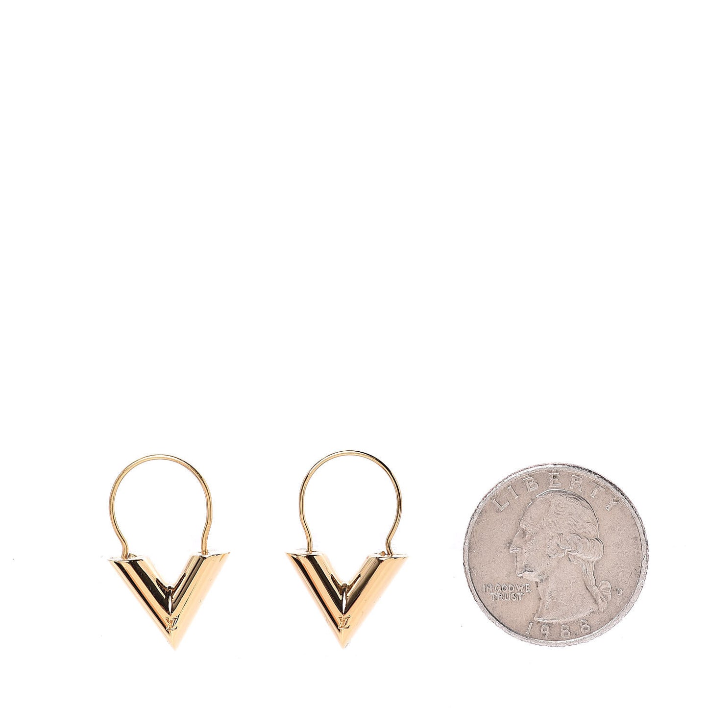Brass Essential V Hoop Earrings Gold