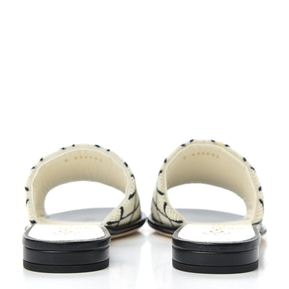 Chanel Pearl Embroidery Flat Sandals 37 White Black 7 of 11