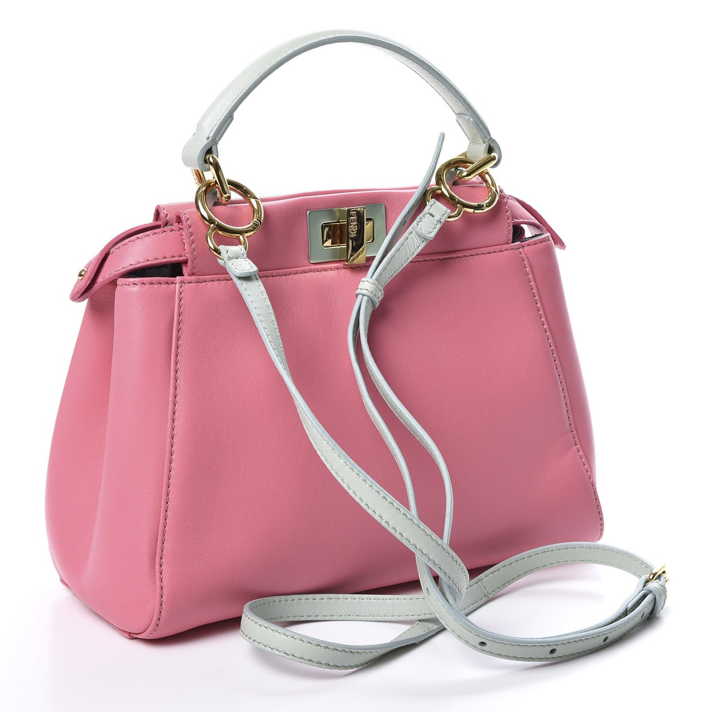 Nappa Colorblock Mini Peekaboo Iconic Satchel Rosa Fluo Oxigen Slate