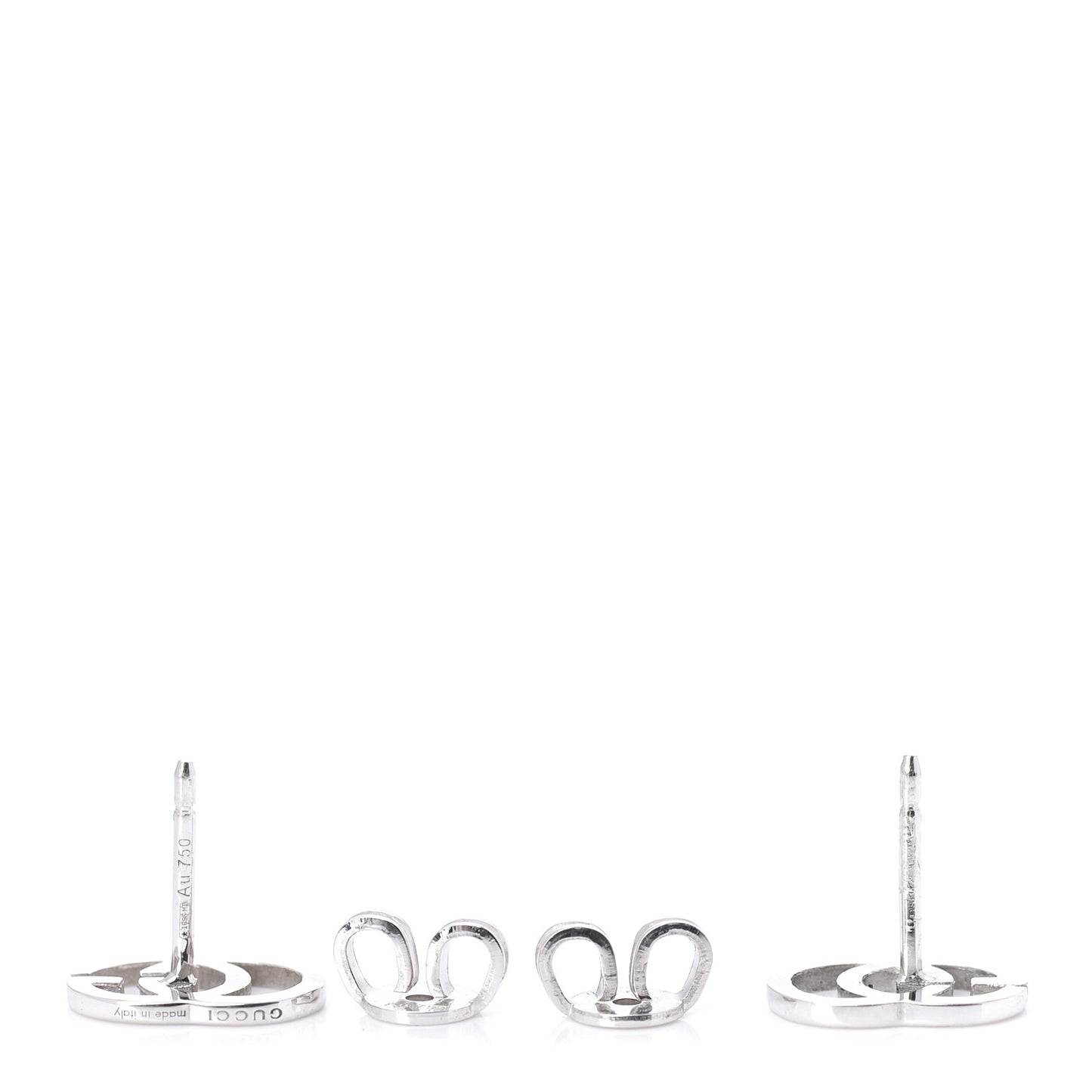 18K White Gold GG Tissue Stud Earrings