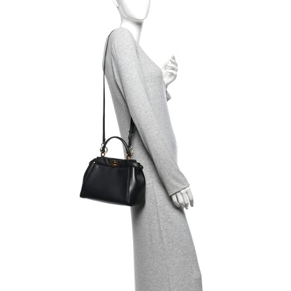 Fendi Nappa Mini Peekaboo Iconic Satchel Black 2 of 10