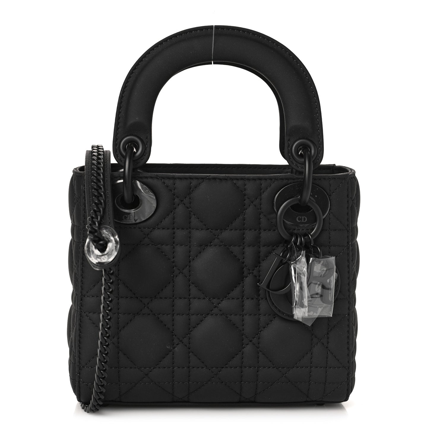 Ultra Matte Calfskin Cannage Mini Lady Dior Black
