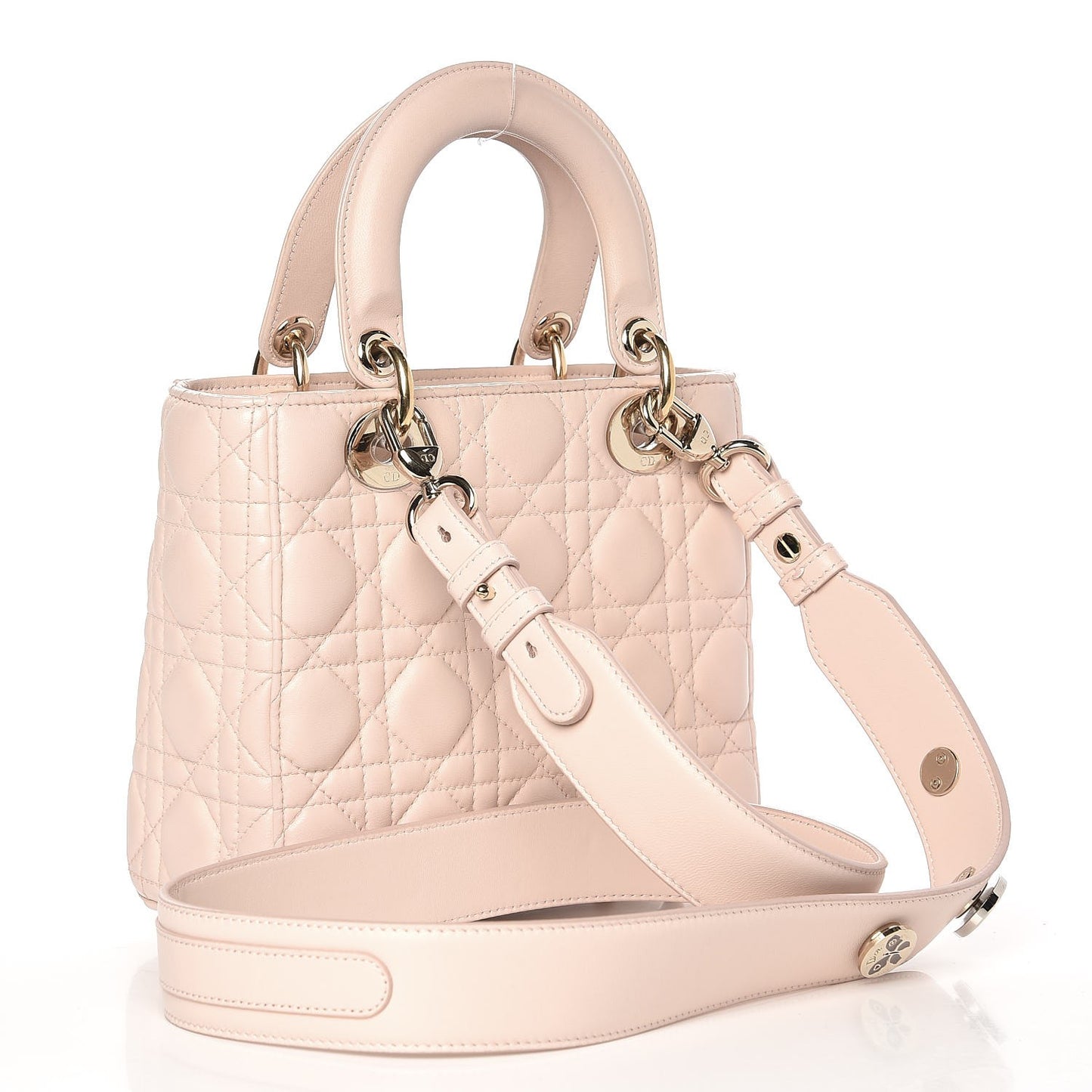 Lambskin Cannage Small Lucky Badges My Lady Dior Pink
