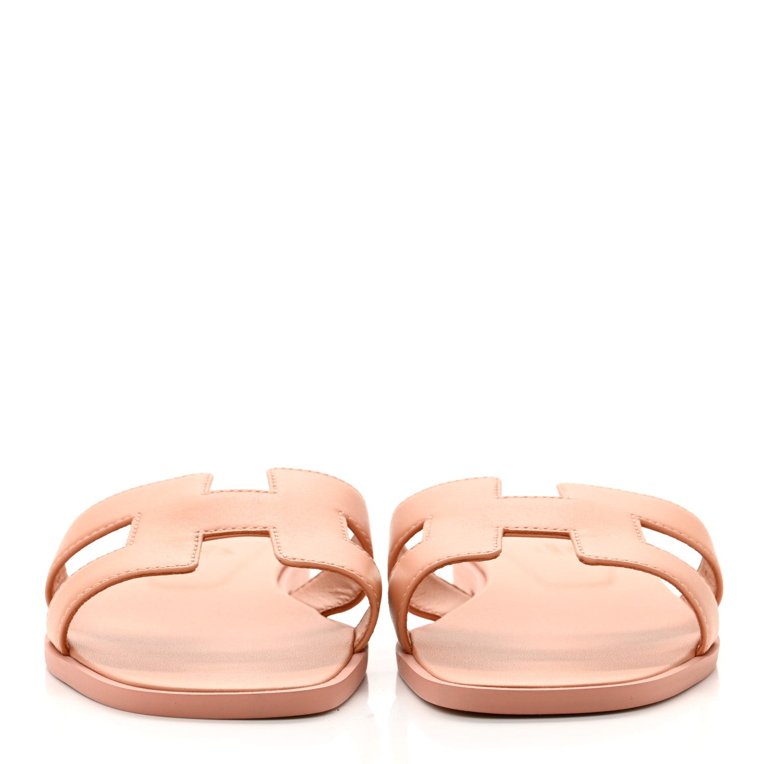 Hermes Calfskin Oran Sandals 38.5 Granit Rose 2 of 8
