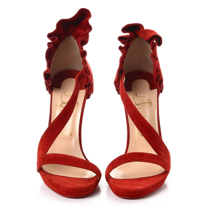 Christian Louboutin Suede Colankle 120 Sandals 40 Flamenco 2 of 8