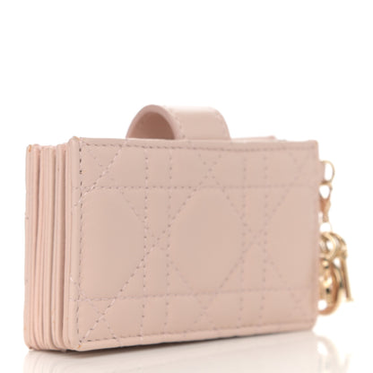 Christian Dior Lambskin Cannage Lady Dior 5-Gusset Card Holder Light Pink 3 of 11