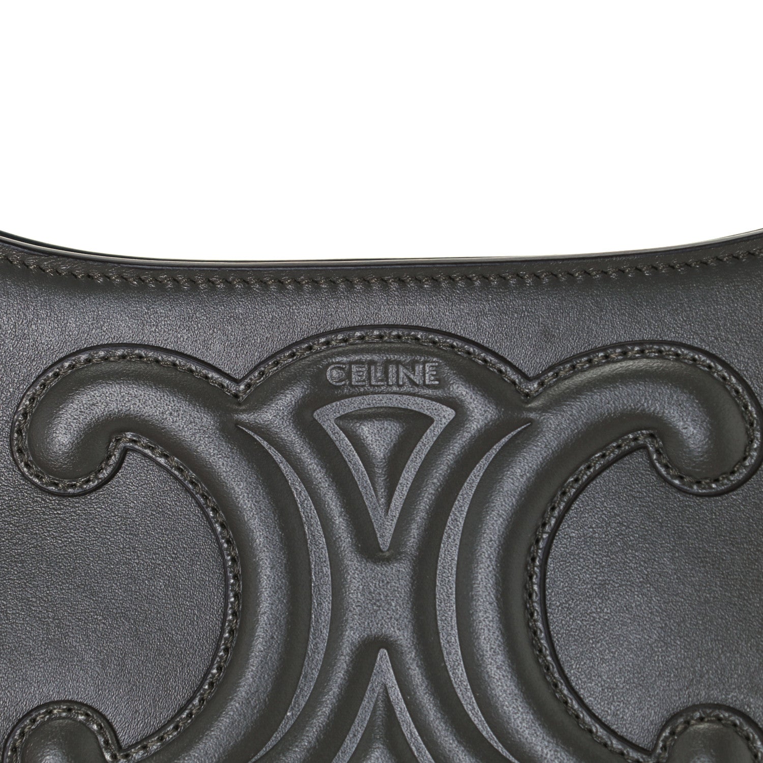 Celine Smooth Calfskin Cuir Triomphe Shoulder Bag Grey 6 of 10