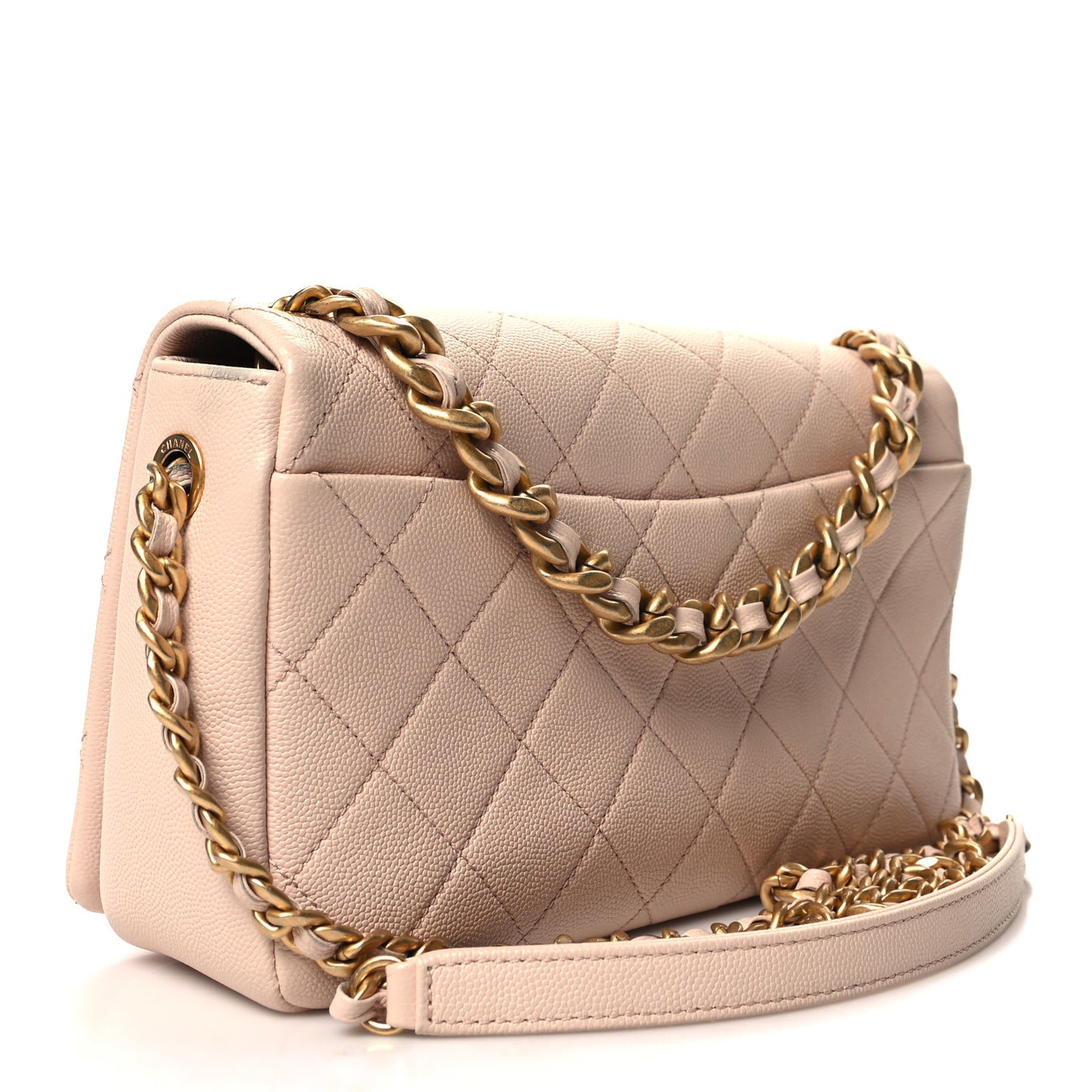 Caviar Quilted Medium Fashion Therapy Flap Beige