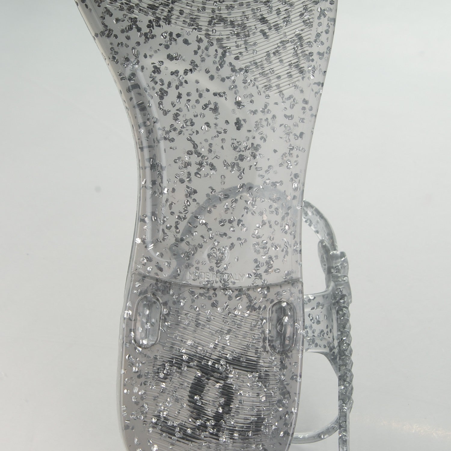 Chanel Jelly Camellia Glitter Thong Sandals 39 Silver 6 of 9
