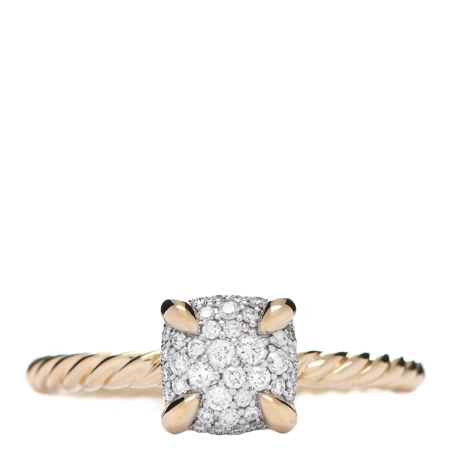 David Yurman 18K Yellow Gold Diamond 7mm Chatelaine Pave Ring 50 5.5 1 of 5
