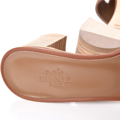 Hermes Calfskin Oasis Sandals 36 Gold 7 of 8