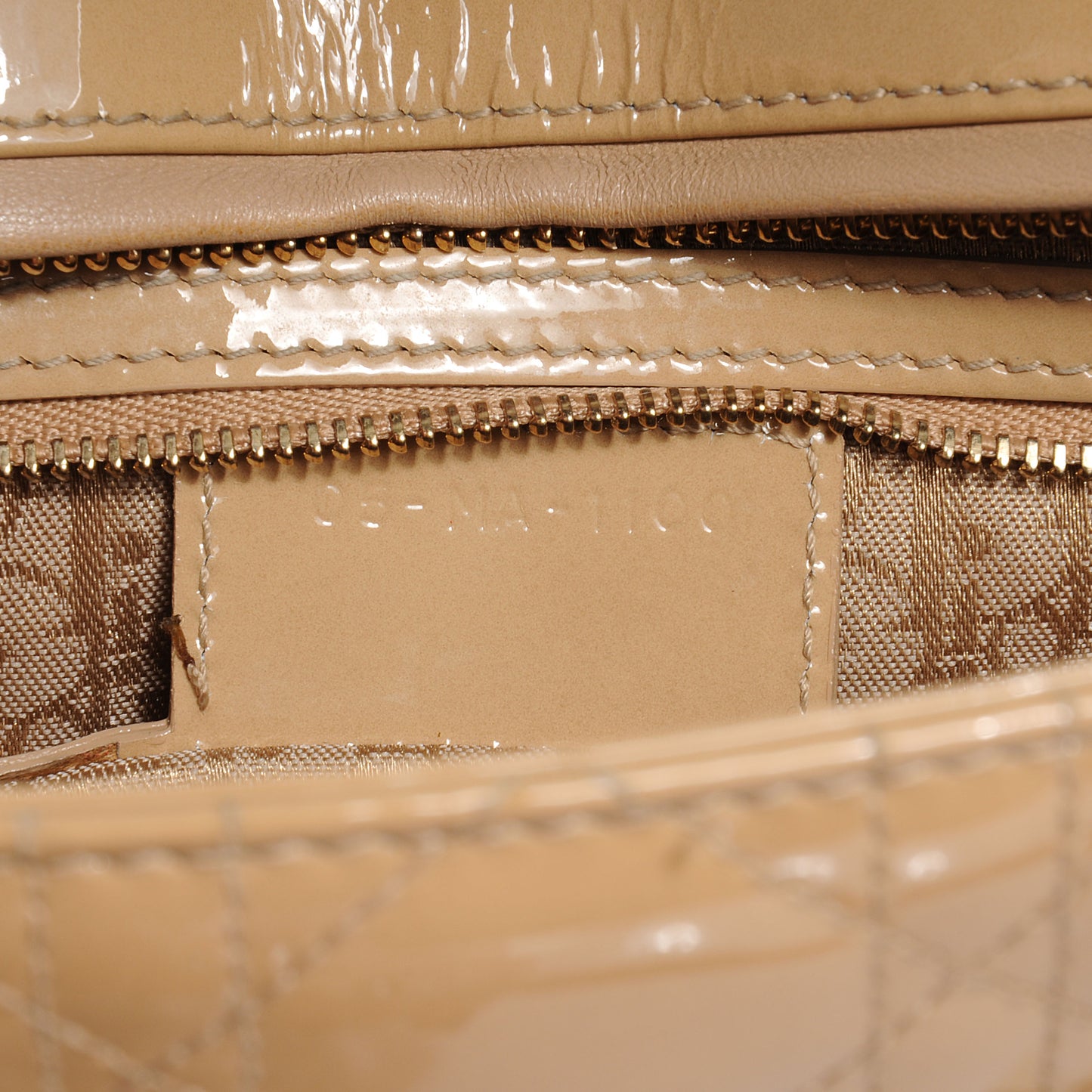 Patent Cannage Large Lady Dior Beige