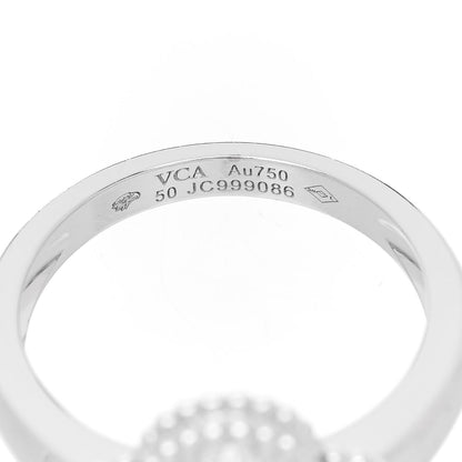 Van Cleef & Arpels 18K White Gold Diamond Vintage Alhambra Ring 50 5.25 5 of 6