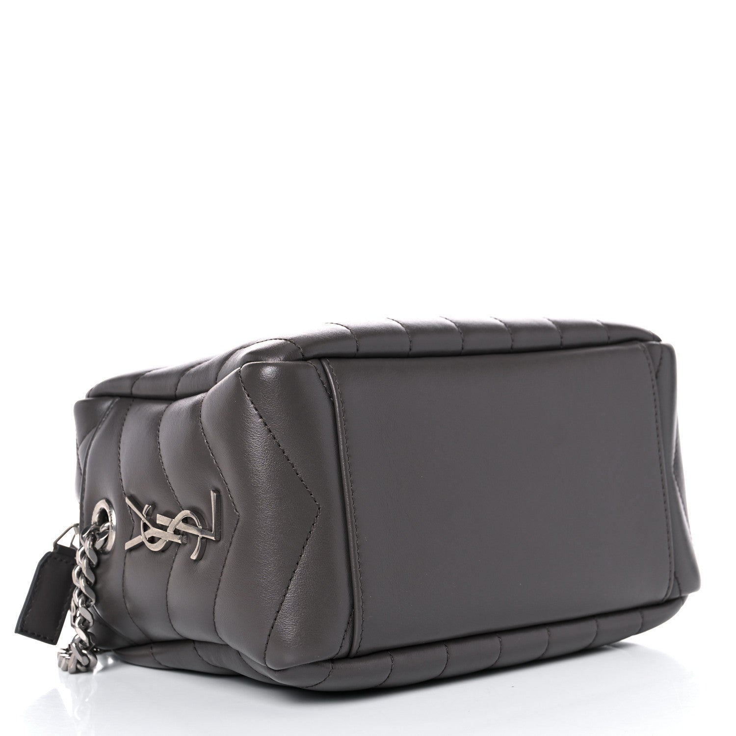 Saint Laurent Calfskin Y Quilted Monogram Small Loulou Bowling Bag Earth 4 of 12
