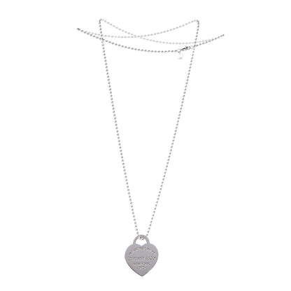 Tiffany Sterling Silver Long Return to Tiffany Heart Pendant Necklace 3 of 8