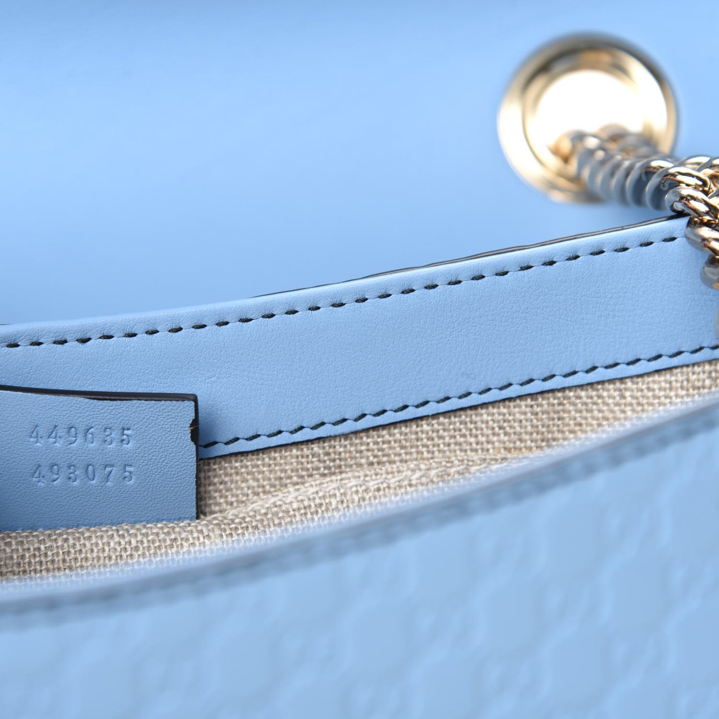 Microguccissima Medium Emily Chain Shoulder Bag Mineral Blue