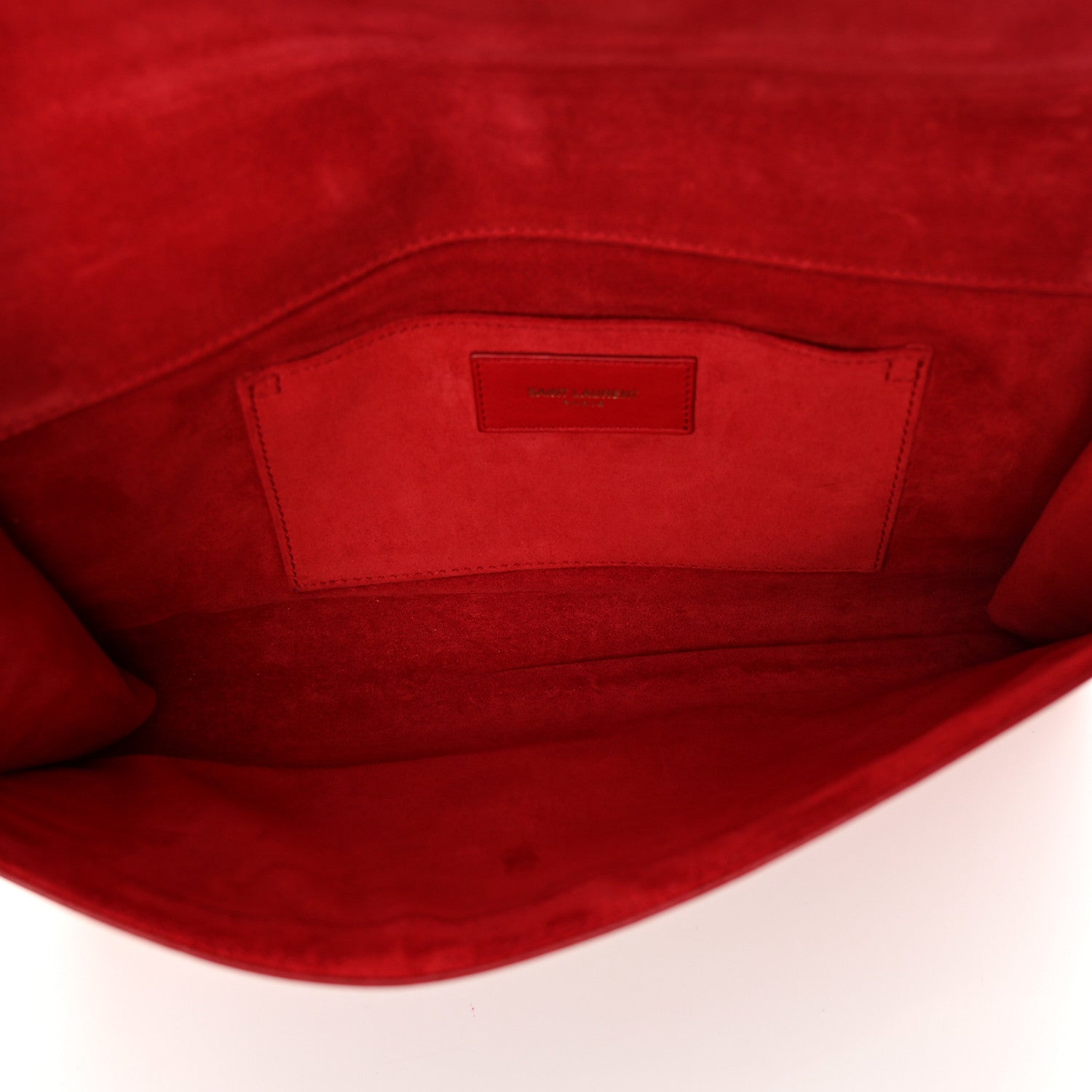 Saint Laurent Calfskin Classic Y Ligne Clutch Red 5 of 13