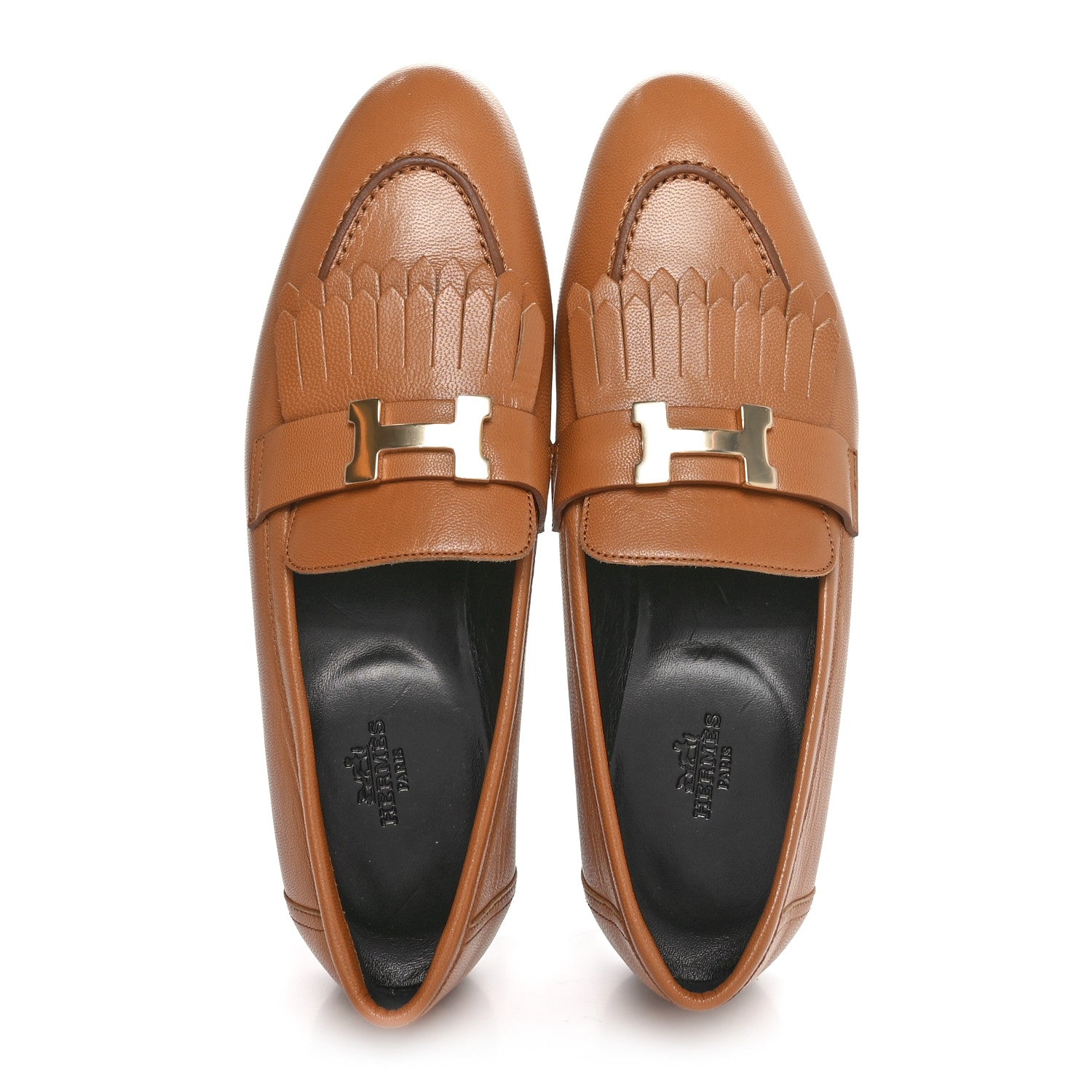 Hermes Goatskin Womens Royal Loafers 39 Naturel 2 of 8