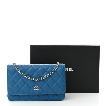 Chanel Caviar Quilted Wallet on Chain WOC Blue 12 of 12