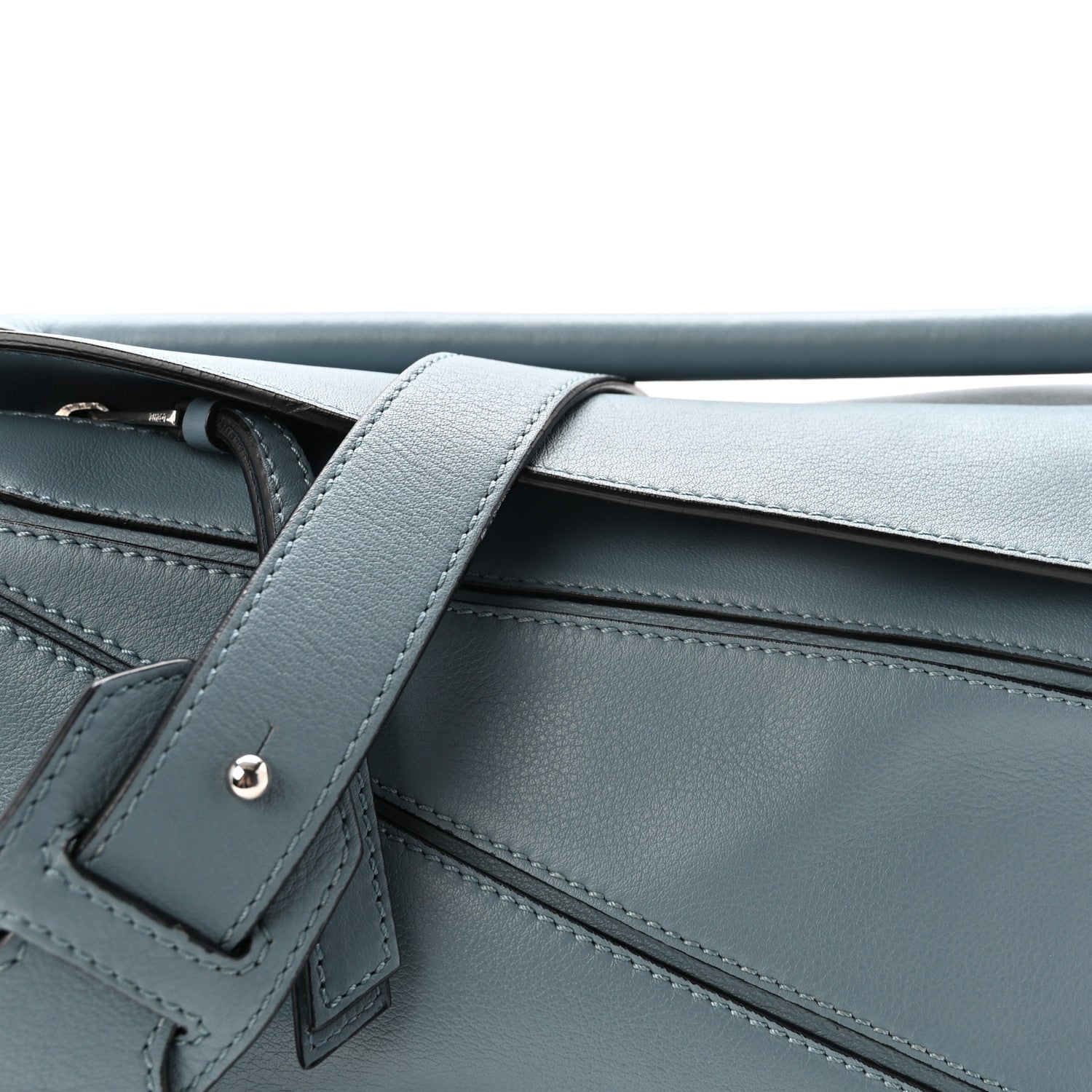 Loewe Calfskin Small Puzzle Bag Stone Blue 8 of 10