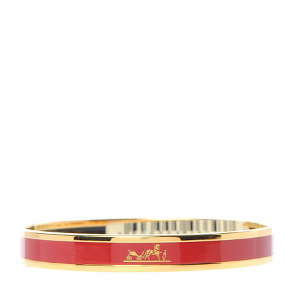 Hermes Enamel Narrow Caleche Bracelet 65 Rosso 1 of 7