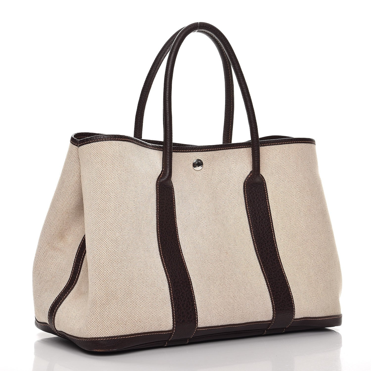 Hermes Toile Buffle Gala Garden Party Tote 36 MM Marron Fonce 3 of 14