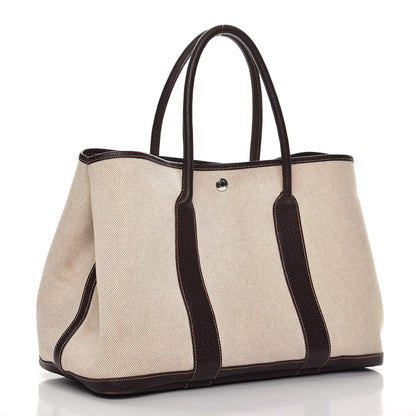 Hermes Toile Buffle Gala Garden Party Tote 36 MM Marron Fonce 3 of 14