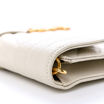 Saint Laurent Grain De Poudre Textured Mixed Matelasse Triquilt Monogram Clutch Blanc Vintage 10 of 13