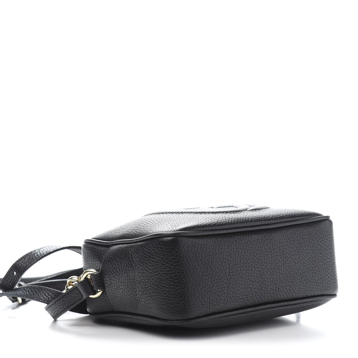 Pebbled Calfskin Small Soho Disco Bag Black