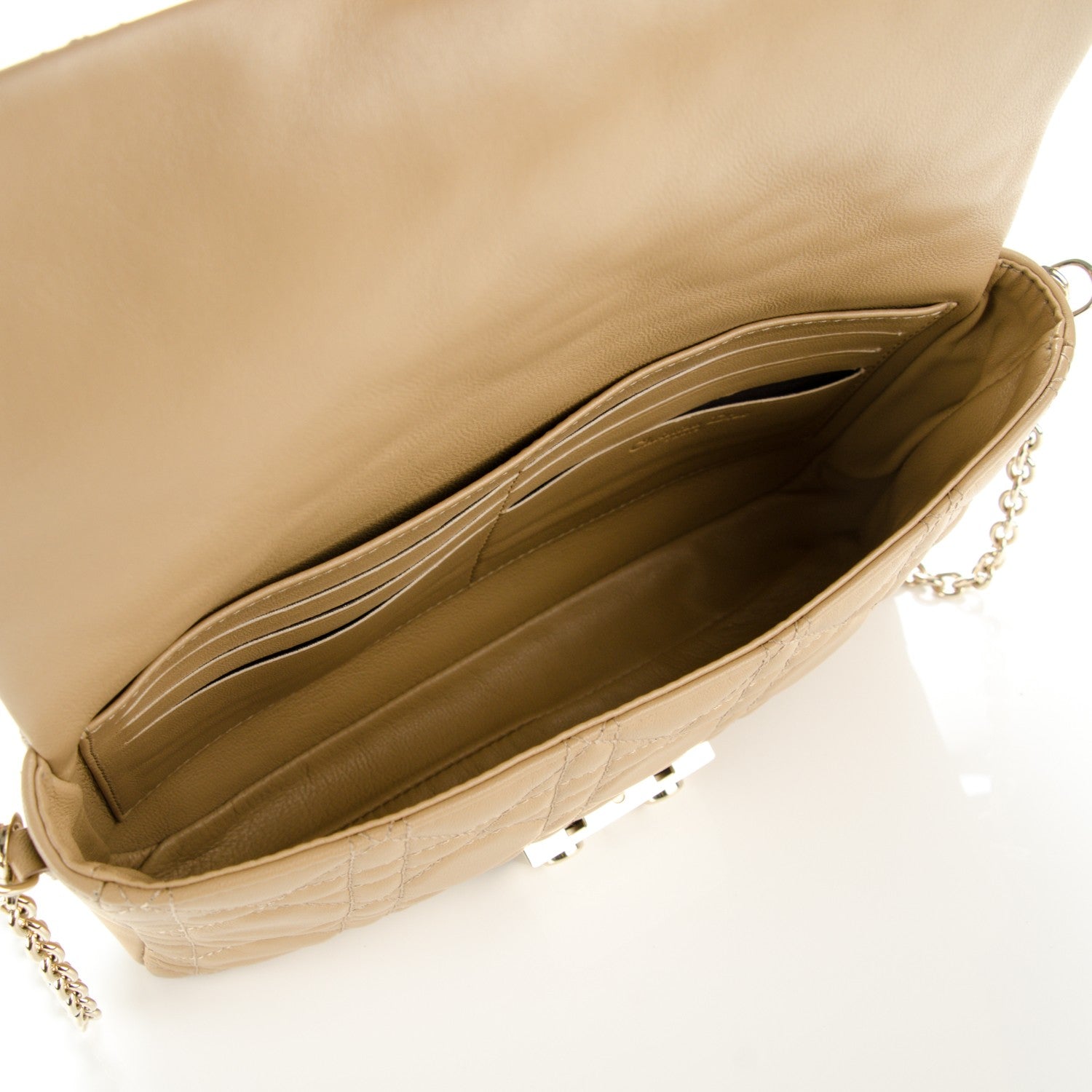 Christian Dior Lambskin Cannage New Lock Pouch Beige 5 of 6
