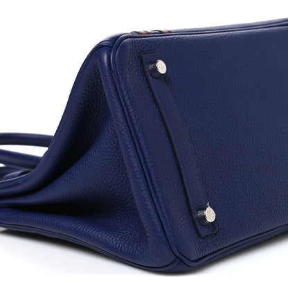 Hermes Togo Swift Officier Birkin 30 Bleu Encre Rouge H 9 of 10