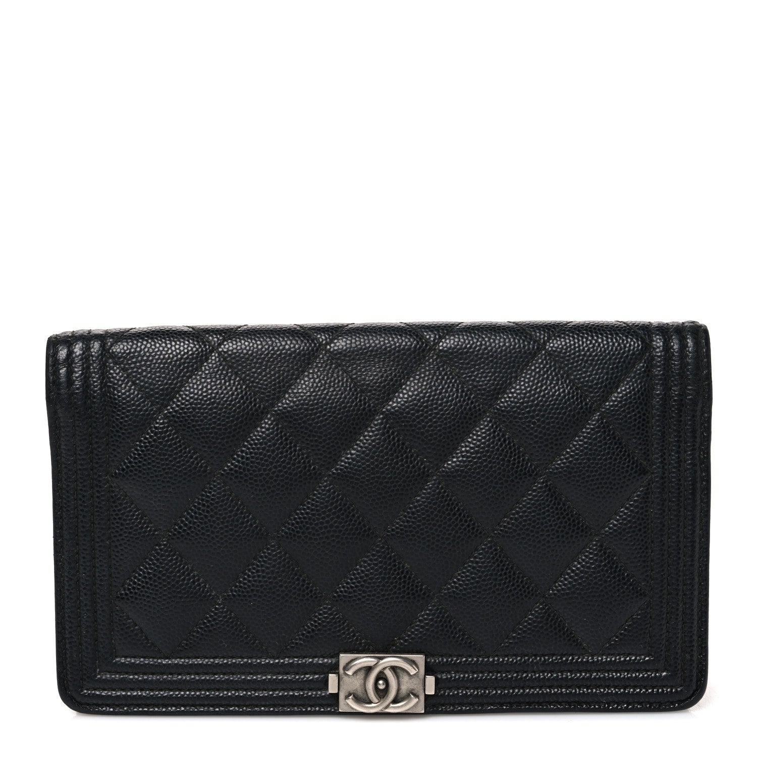 Chanel Caviar Quilted Boy Yen Wallet Black 1 of 8