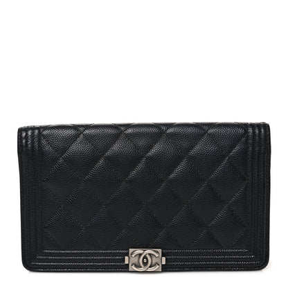 Chanel Caviar Quilted Boy Yen Wallet Black 1 of 8