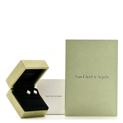 Van Cleef & Arpels 18K Yellow Gold Mother of Pearl Sweet Alhambra Earrings 5 of 5