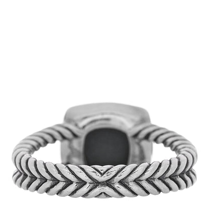 David Yurman Sterling Silver Diamond Black Orchid 7mm Petite Albion Ring 54 7 4 of 5