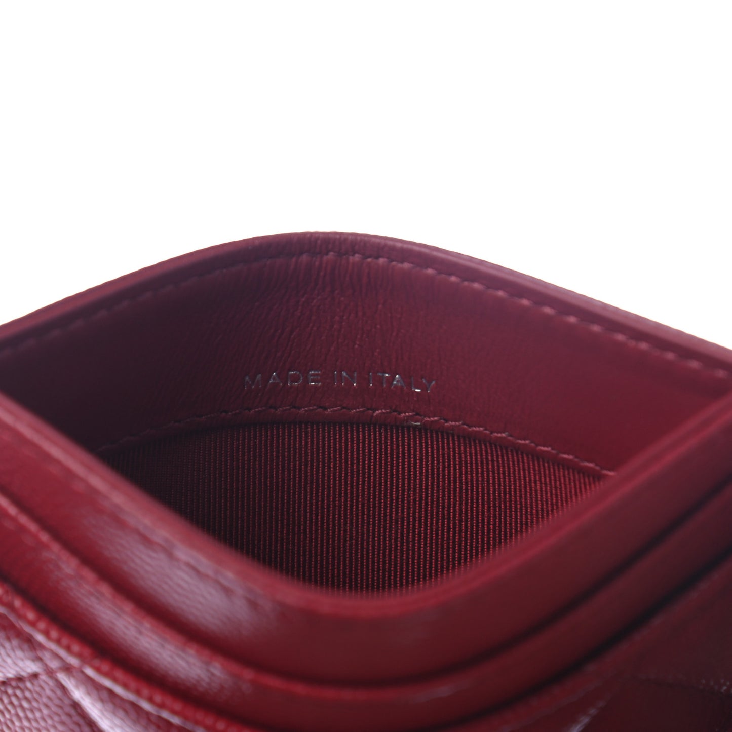 Caviar Quilted Card Holder Red
