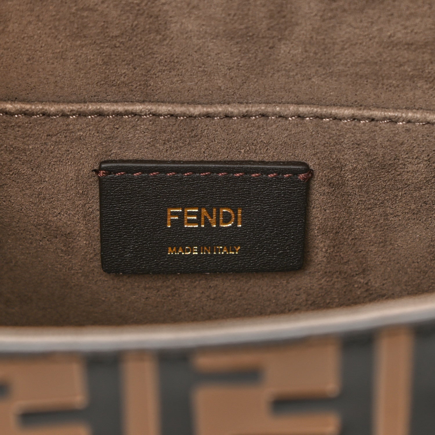 Fendi Vitello Century F is Fendi Bi-Color FF 1974 Embossed Kan I Shoulder Bag Fragola Maya Black 6 of 8