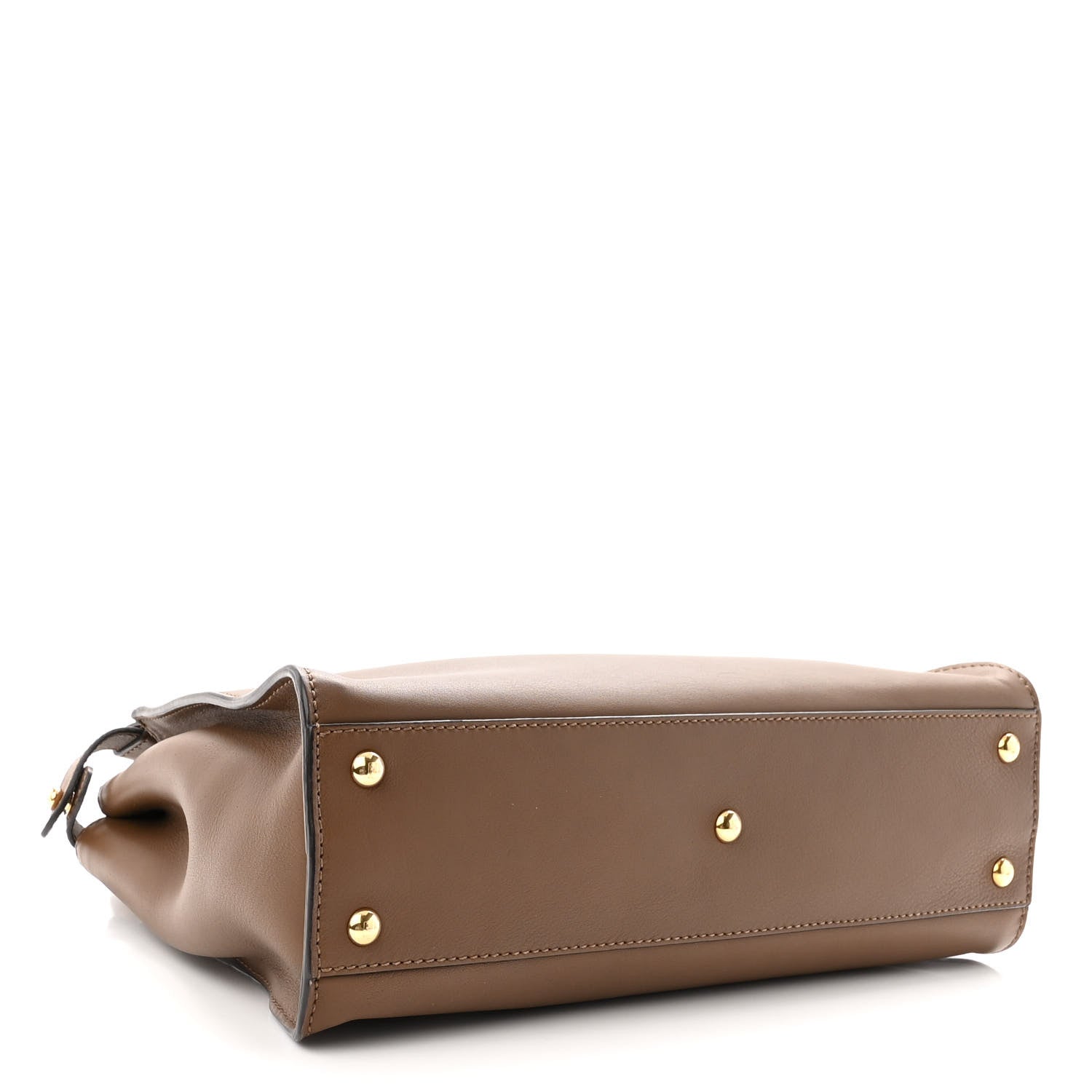 Fendi Vitello Seta Fabric Jacquard Pequin Medium Peekaboo Iconic Satchel Foresta Tobacco 4 of 10